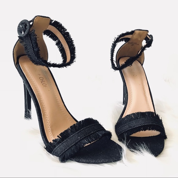 gianna blk denim frayed stiletto heel - Picture 8 of 8